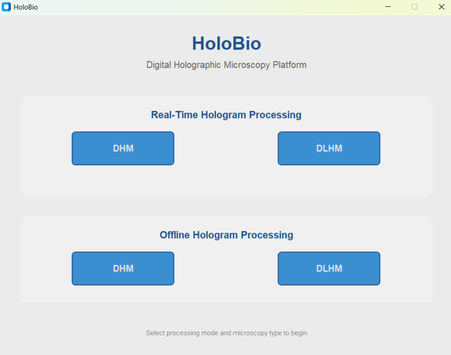 HoloBio Interface Screenshot